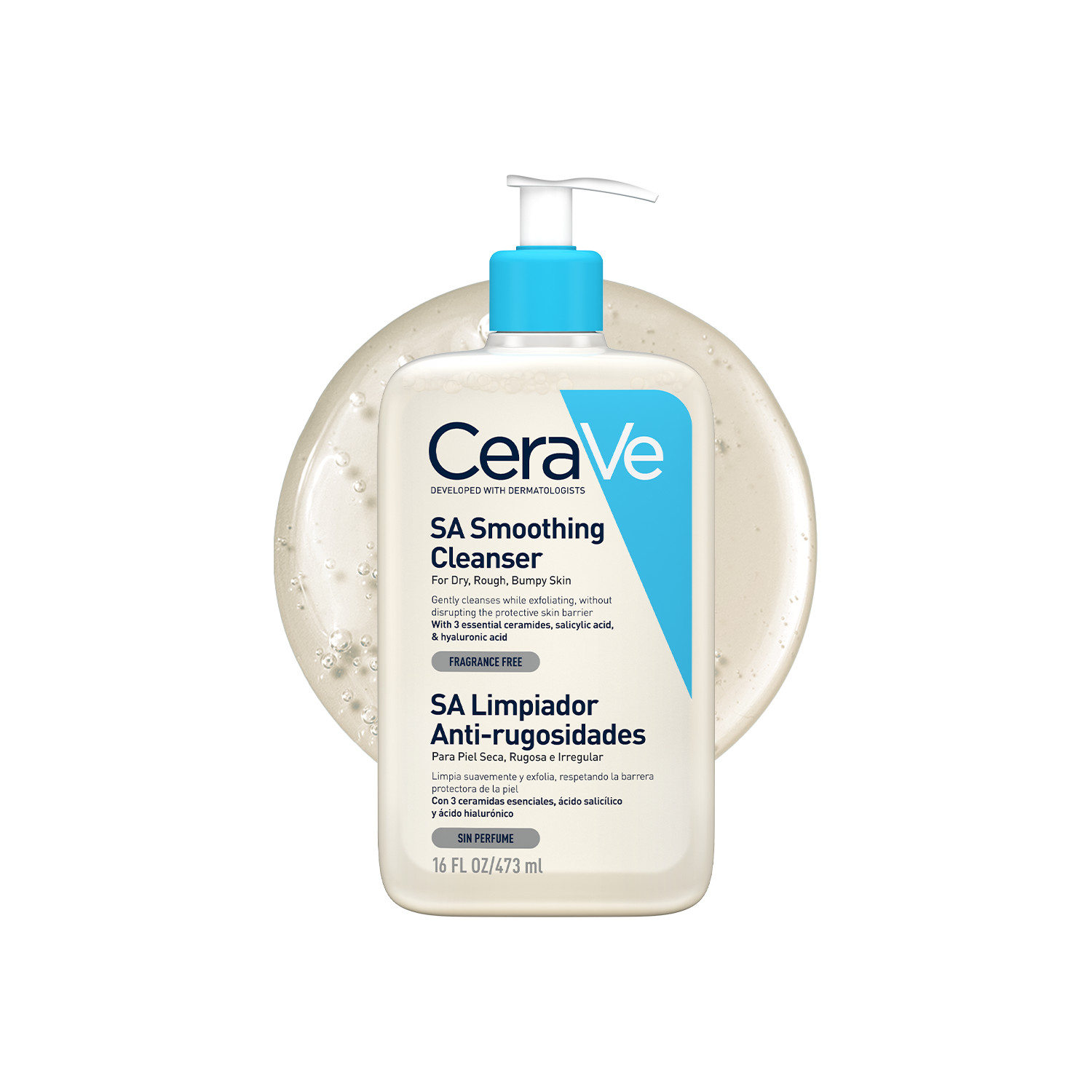 Cerave Sa Smoothing Cleanser - 473Ml | Gently Smooths Rough & Bumpy Skin | 24 Hrs Hydration