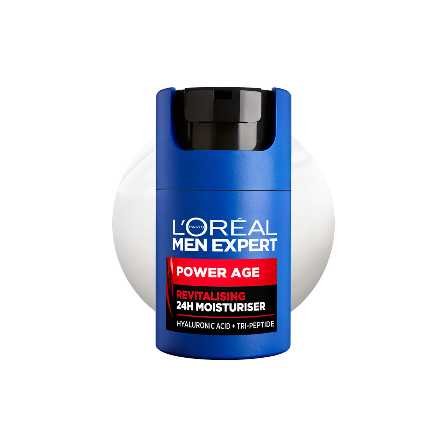 L'oréal Paris Men's Expert Power Age Hyaluronic Acid Face Moisturiser - 50Ml | Makes Skin Feel Revitalised | Softens & Smooths Skin Texture