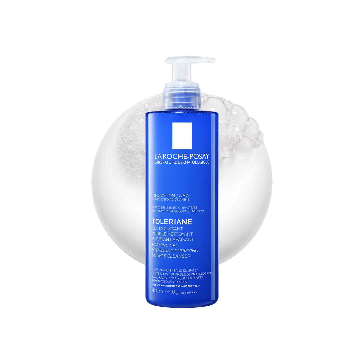 La Roche-Posay Toleriane Foaming Gel Face Cleanser - 400Ml | Deeply Cleanses | Helps Avoid Clogged Pores | Leaves Skin Hydrated