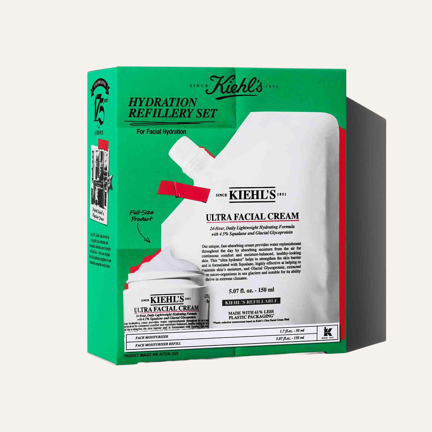 Kiehl’s Cream Kiehl's Hydration Refillery Set (Worth £106) - 1 Pcs | Non-Greasy | Repairs Skin Barrier | Lightweight & Hydrating