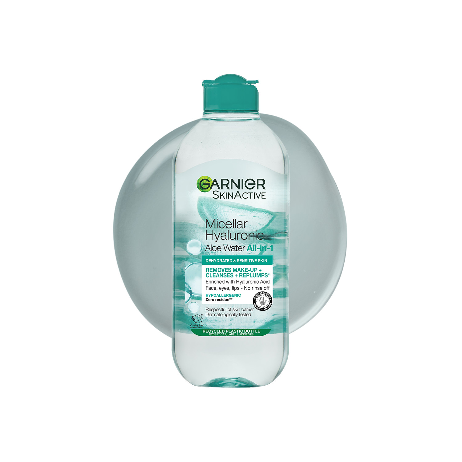 Garnier Micellar Hyaluronic Aloe Cleansing Water - 400Ml | Dermatologist Tested | Aloe Vera | Glycerin | Remove Impurities