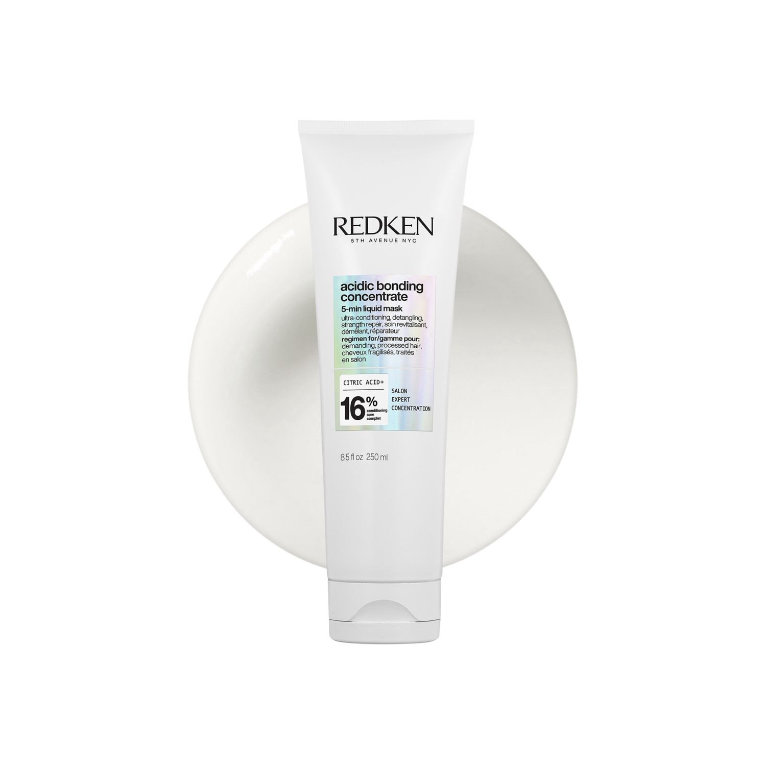 Redken Acidic Bonding Concentrate 5-Minute Liquid Mask - 250Ml | Paraben Free | Bond Repair & Hydration | Smoothing Citric Acid