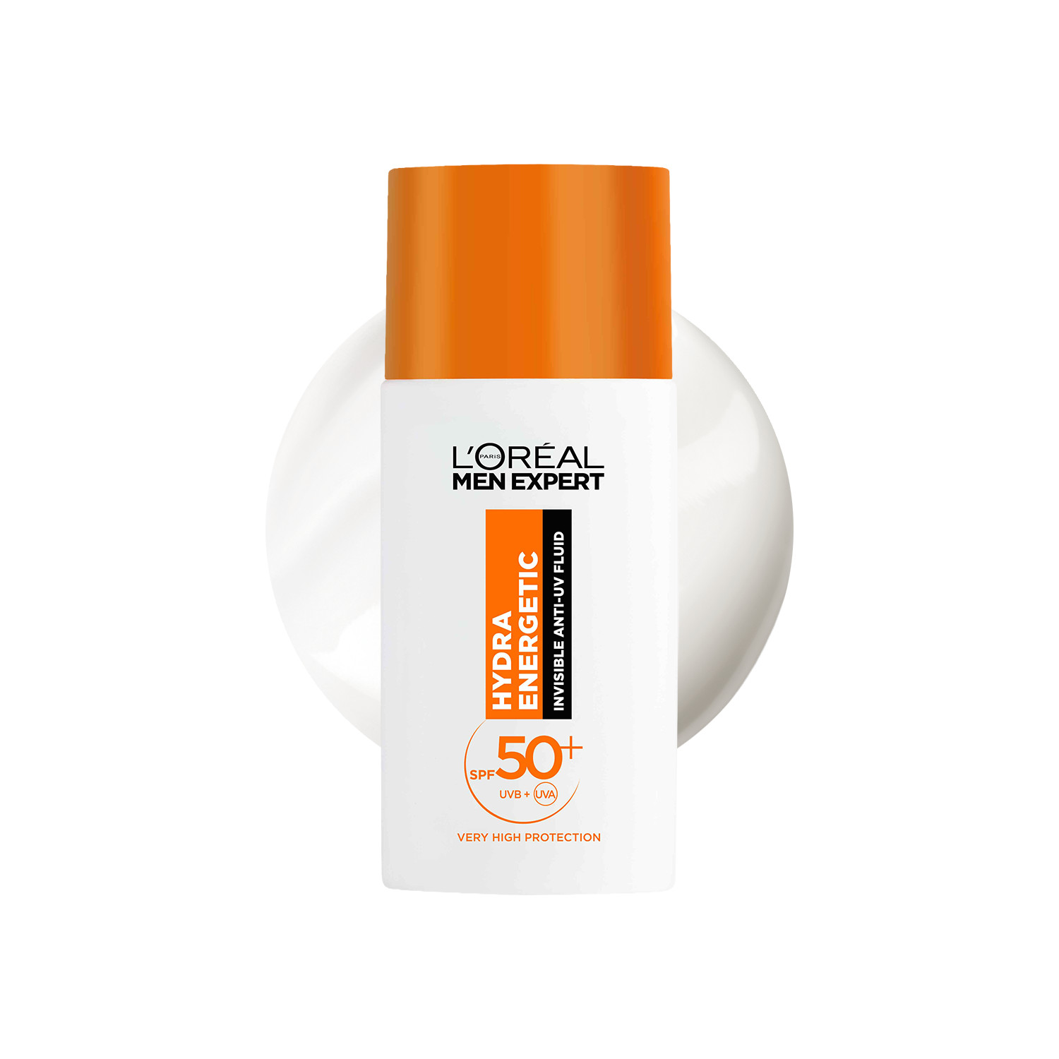 L'oréal Paris Men's White Expert Hydra Energetic Daily Invisible Fluid Spf50+ - 50Ml | No Cast | Prevents Signs Of Ageing | Water & Friction Resistant