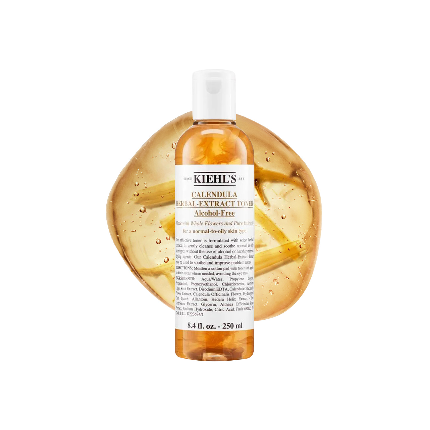 Kiehls Kiehl's Calendula Herbal Extract Alcohol-Free Toner - 250Ml | Non-Comedogenic | Propylene Glycol | Glycerin | Citric Acid | Soothes Skin