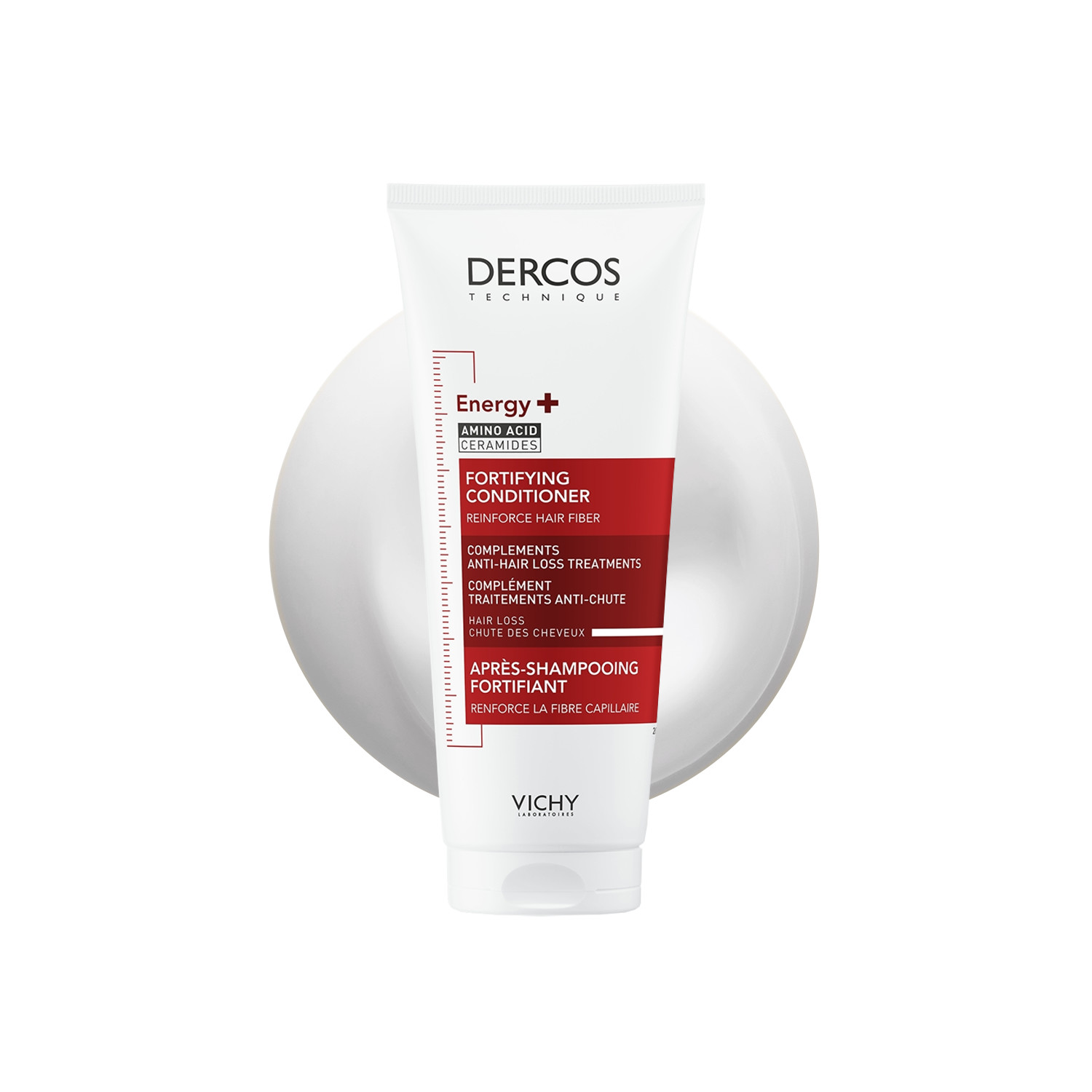 Vichy Dercos Energy+ Fortifying Conditioner - 200Ml | Aminexil | Ceramides | Vitamin B5 & B6 | Strengthens & Reduces Hair Breakage