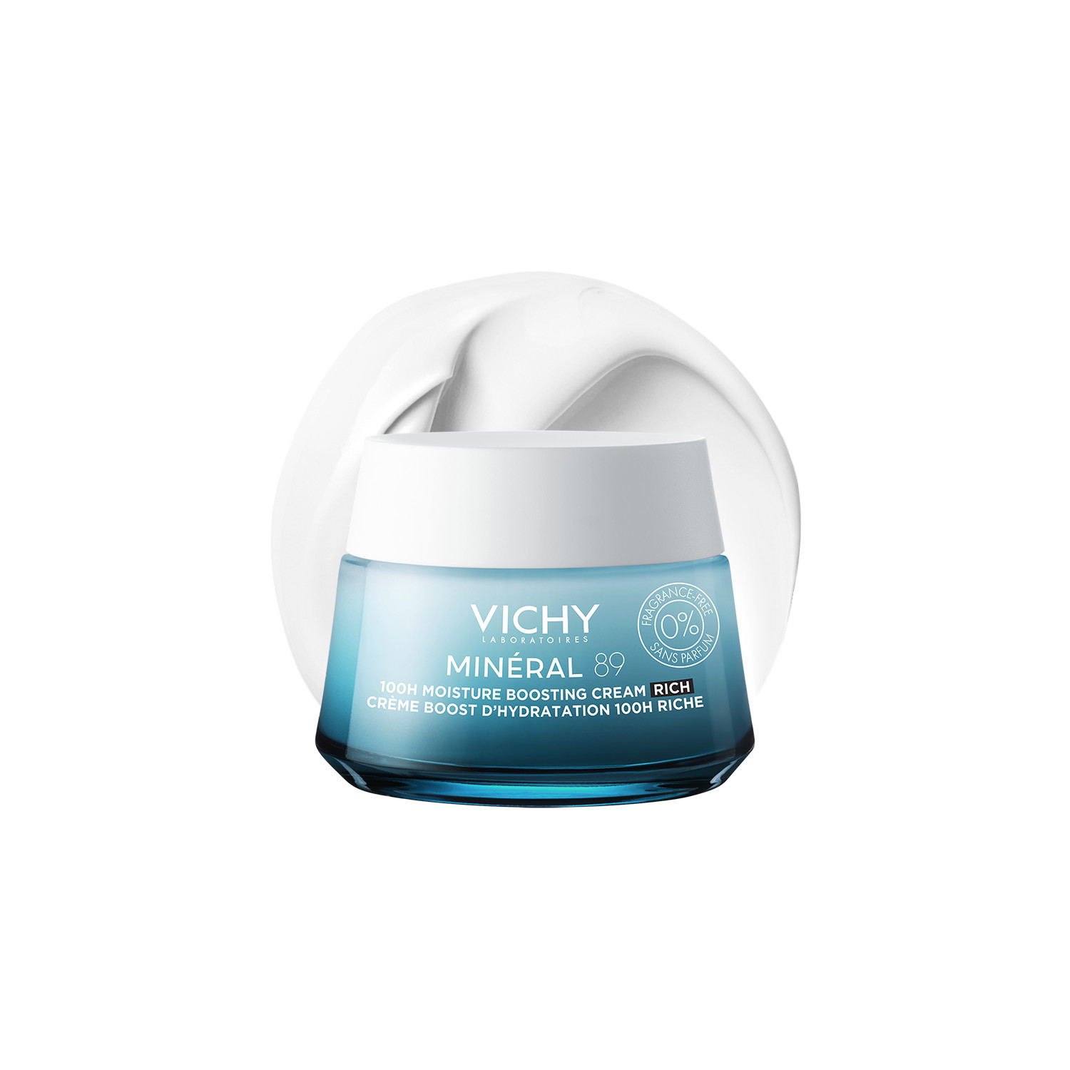 Vichy Cream Minéral 89 100H Rich Hydrating For Dry Skin - 50Ml | Hyaluronic Acid | Vitamin E | Squalane | Long-Lasting Hydration | Dermatologist Tested