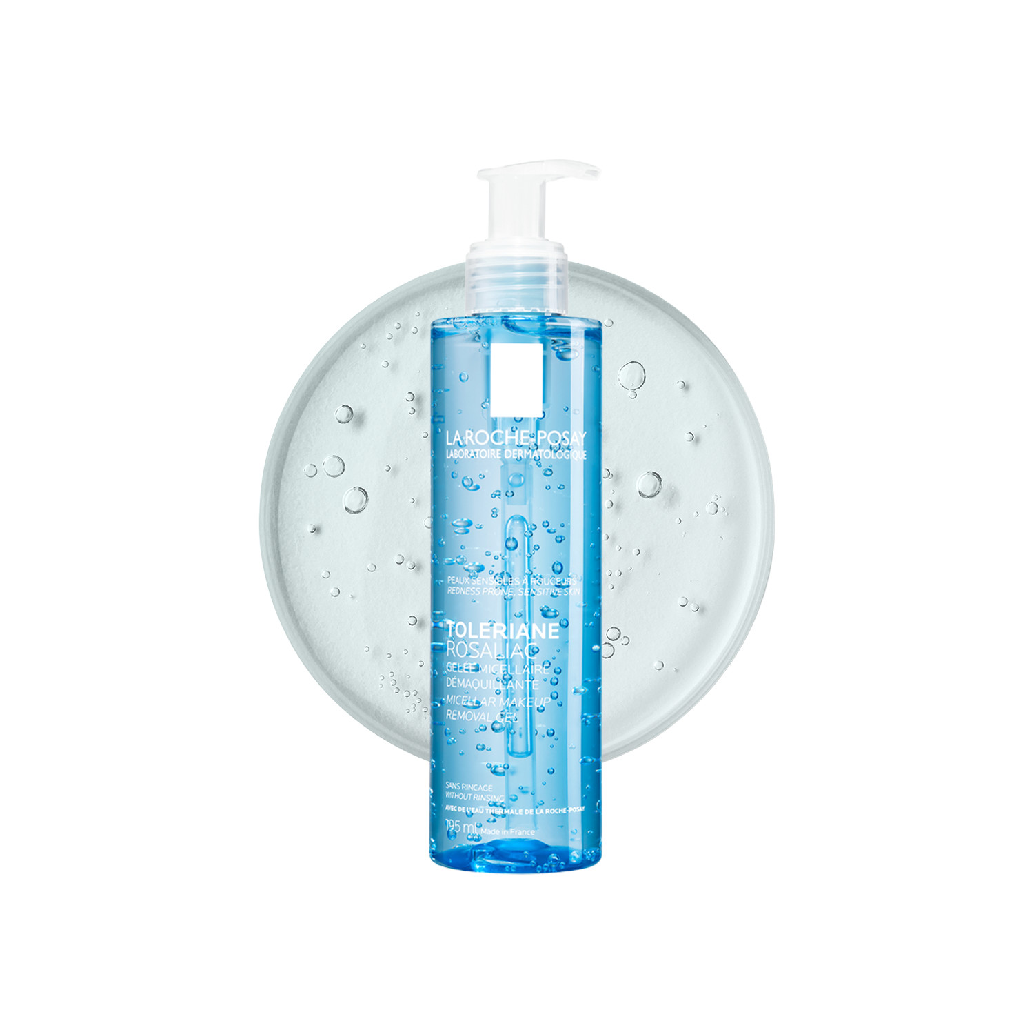 La Roche-Posay Toleriane Rosaliac Makeup Remover - 195Ml | Dermatologist Tested |Hyaluronic Acid | Vitamin E | No Rinse Makeup Removal