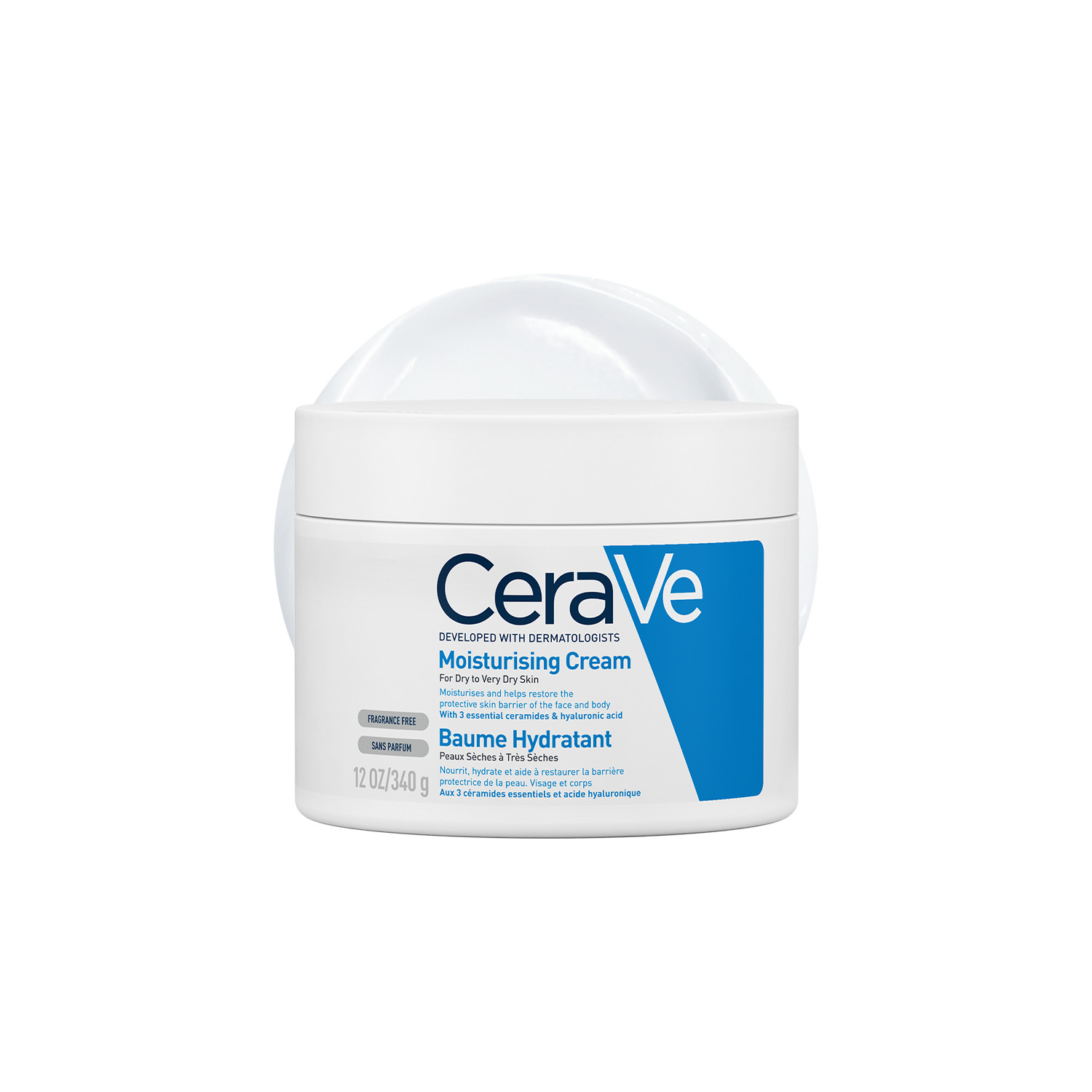 Cerave Cream Moisturising - 340Ml | Dermatologist Tested | Ceramides | Hyaluronic Acid | Vitamin E | Mve Technology