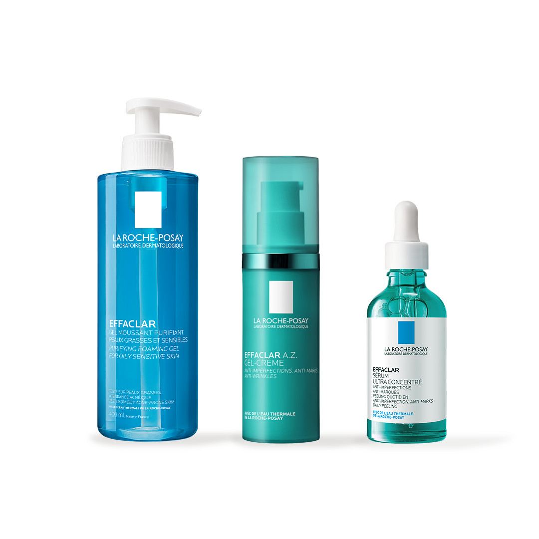 La Roche-Posay Cream Breakout Fighting Set Routine | Cleansers Target Blemishes | Hydrates & Refines Skin Texture | Serum Targets Breakouts