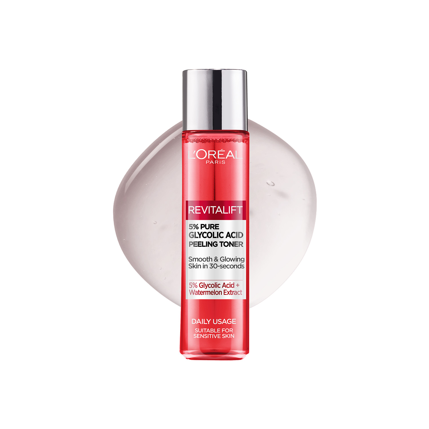 L'oréal Paris 5% Glycolic Acid Peeling Toner - 180Ml | Glycolic Acid | Vitamin E | Panthenol | Enhances Skin Texture | Watermelon Extract