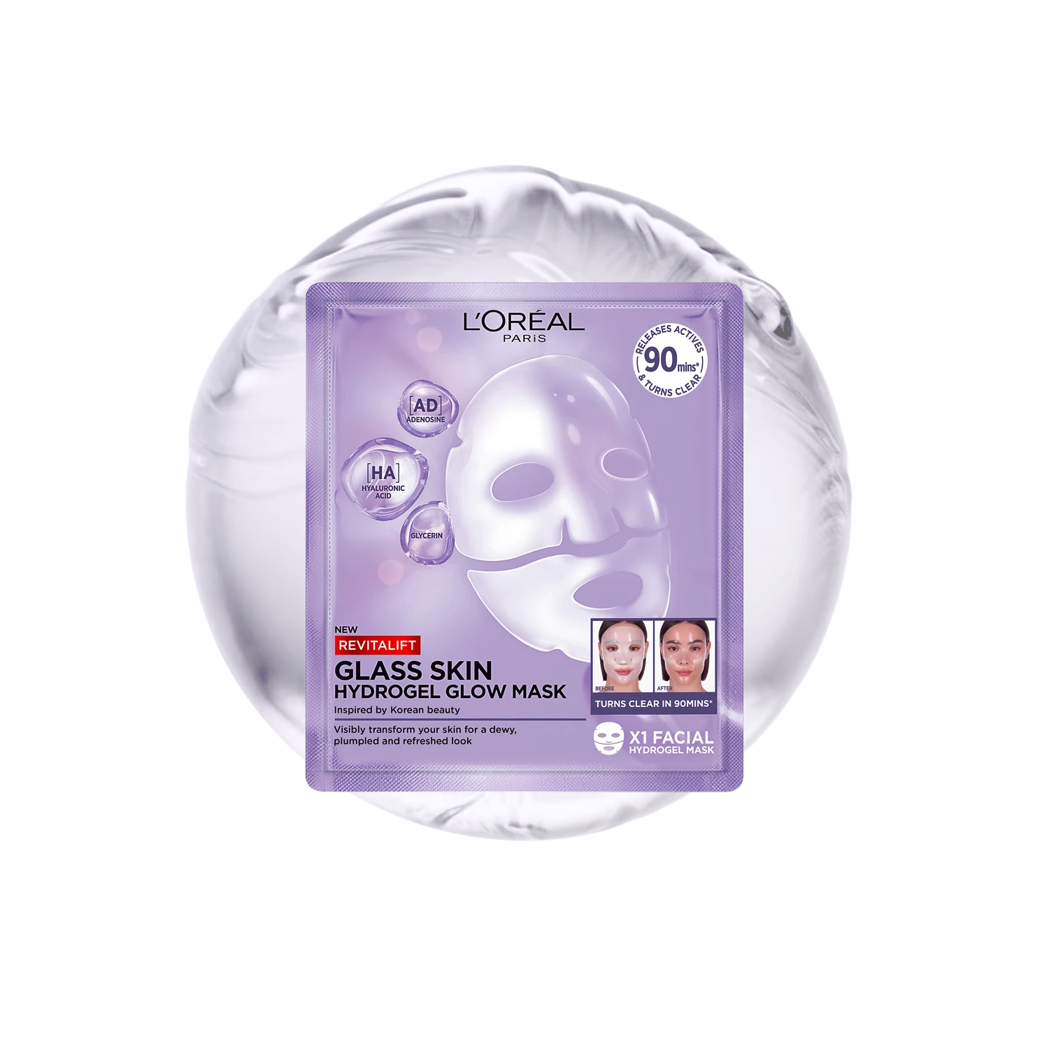 Revitalift Filler Glass Skin Hydrogel Glow Mask