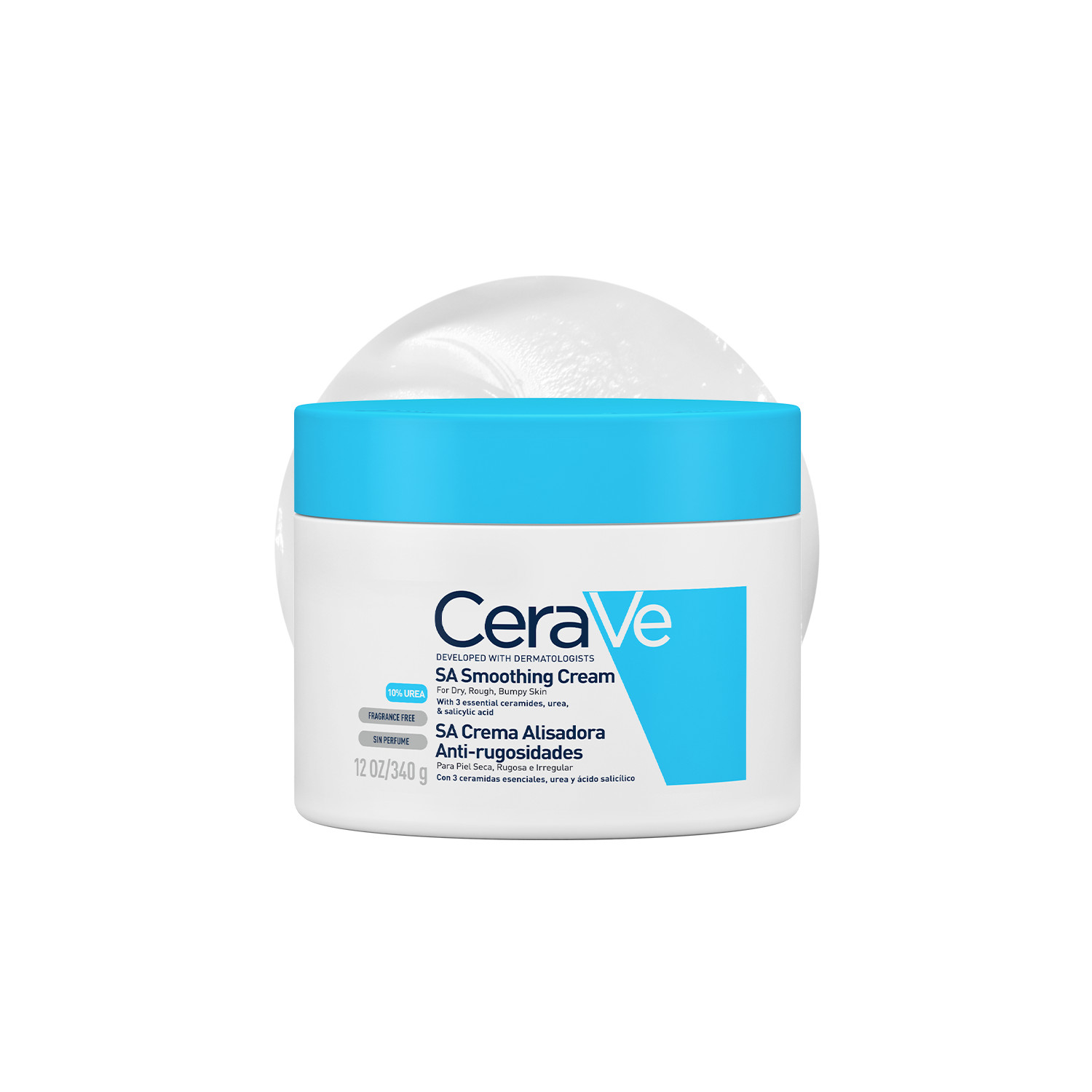 Cerave Cream Sa Smoothing - 340G | Dermatologist Tested | Non-Comedogenic | Vegan | With Salicylic Acid & Niacinamide