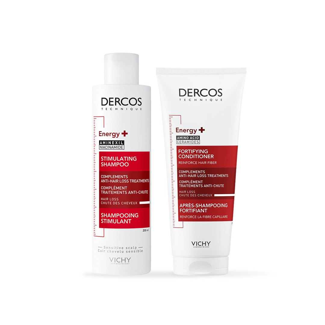 Vichy Dercos Thicker Hair Duo Routine | Shampoo Strengthens Strands | Conditioner Boosts Volume | Fuller Looking Hair