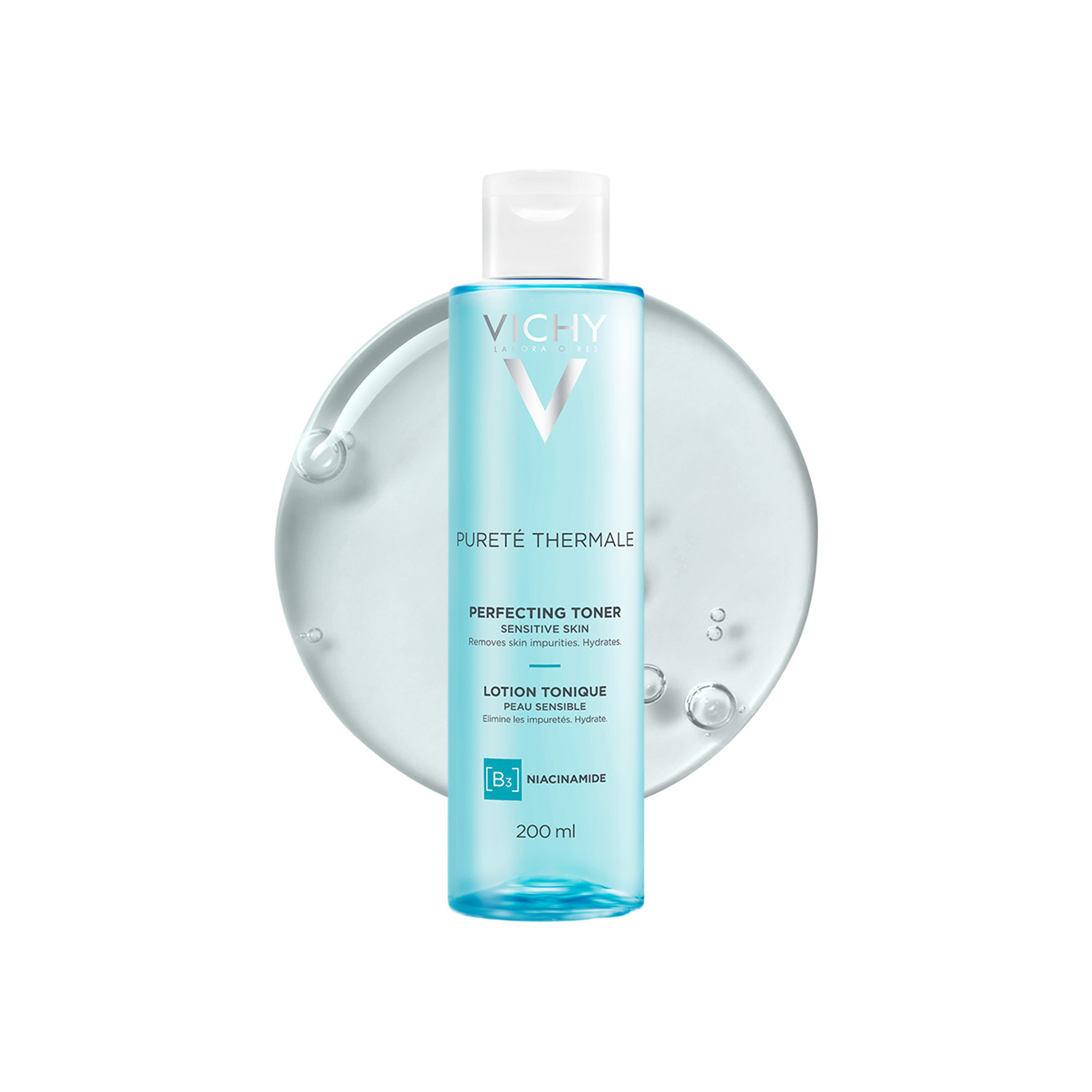 Vichy Pureté Thermale Perfecting Toner – 200Ml | Alcohol-Free | Glycerin | Minimizes Pores | Healthy Looking Skin