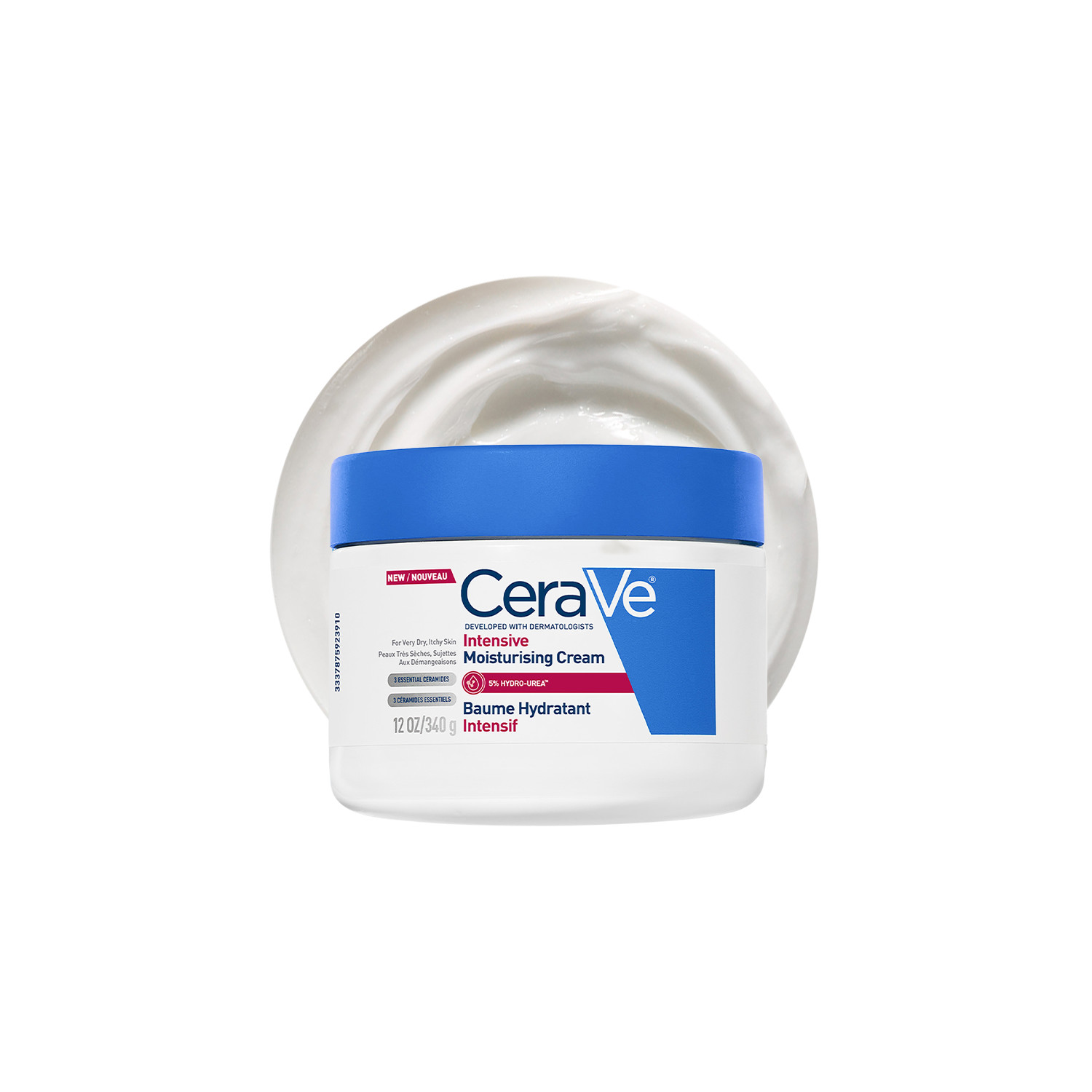 Cerave Cream Intensive Moisturising - 340G | Reduces Itch Due To Dryness By 99% | Reduces Flaking By 98% | Reduces Roughness By 96%