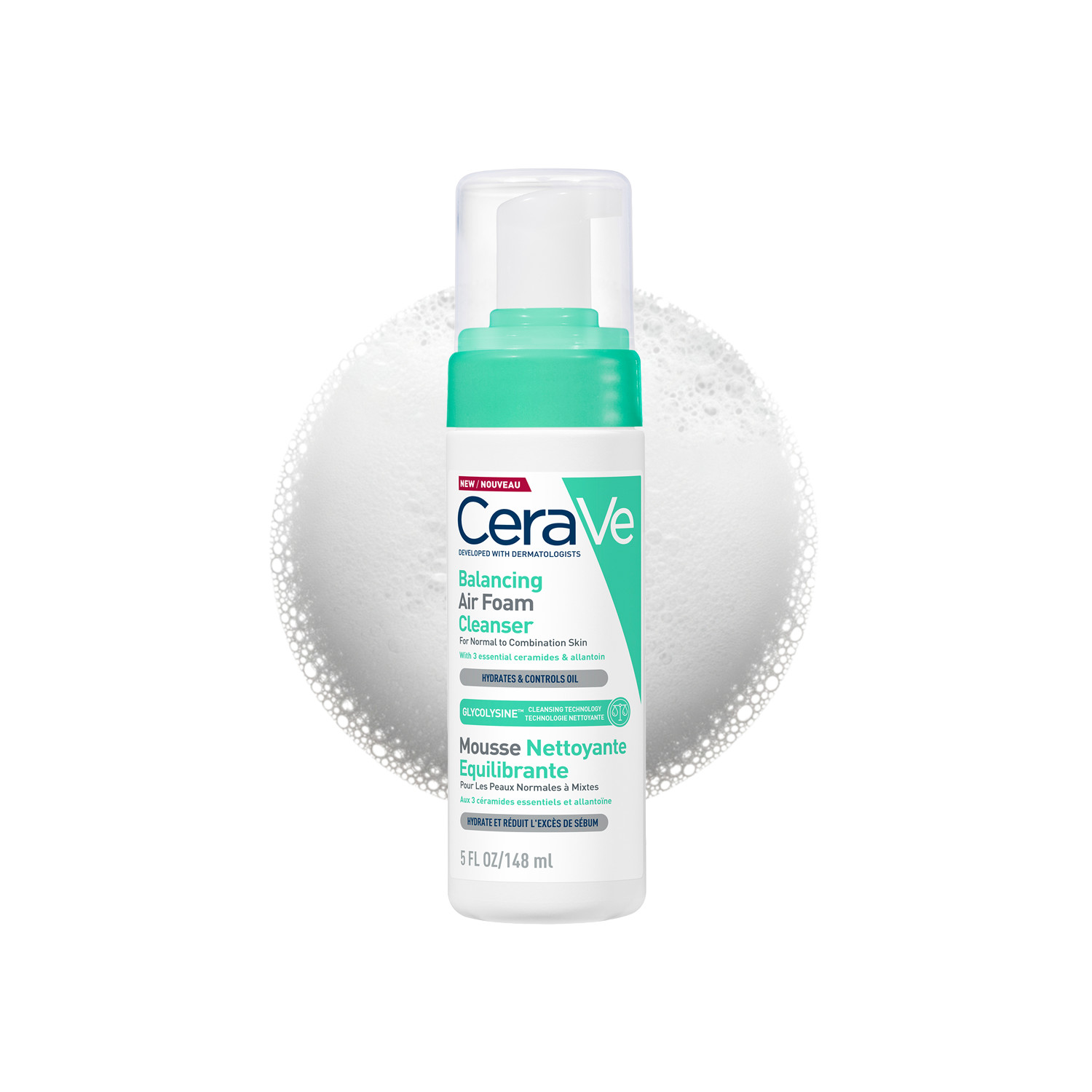 Cerave Balancing Air Foam Cleanser – 148Ml | Gentle Foam | Clears Impurities | Maintains Skin Balance