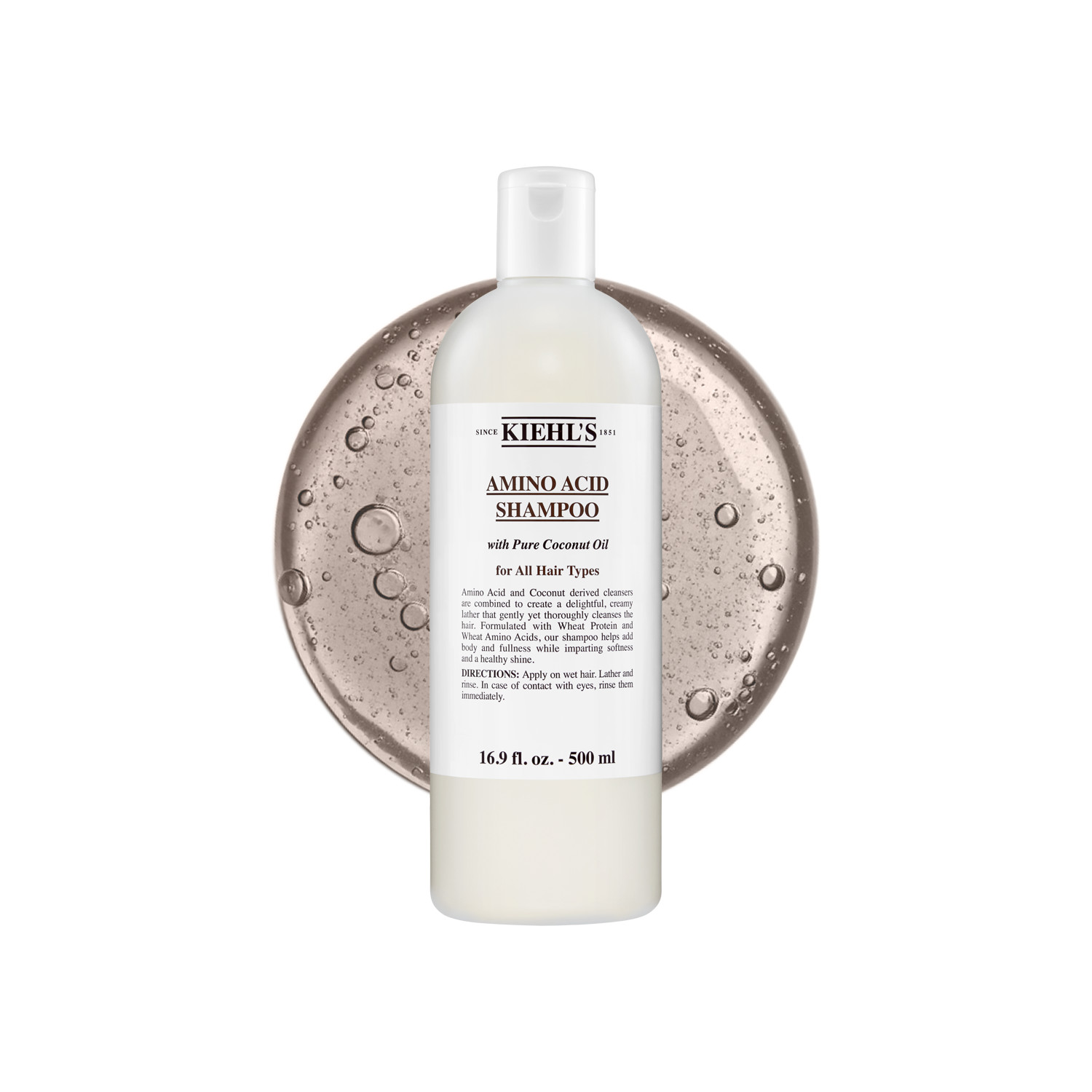 Kiehls Kiehl's Amino Acid Shampoo - 500Ml | Coconut Oil-Enriched | Amino Acids | Natural Shine | Amino Acids & Wheat Protein