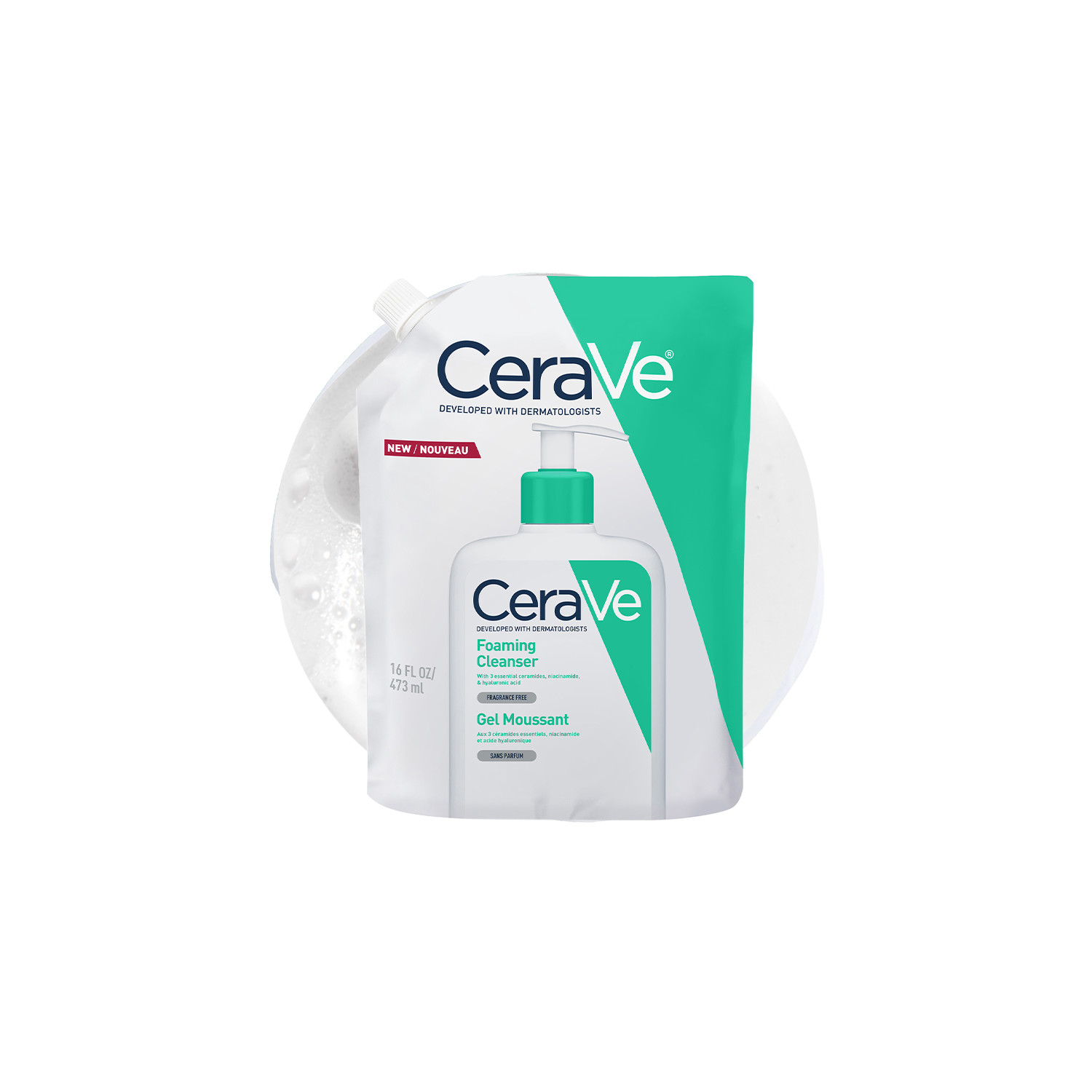 Cerave Foaming Cleanser With Niacinamide - 473Ml | Effectively Cleanses & Removes Excess Oil | Protects Skin’s Natural Barrier | Locks In Moisture