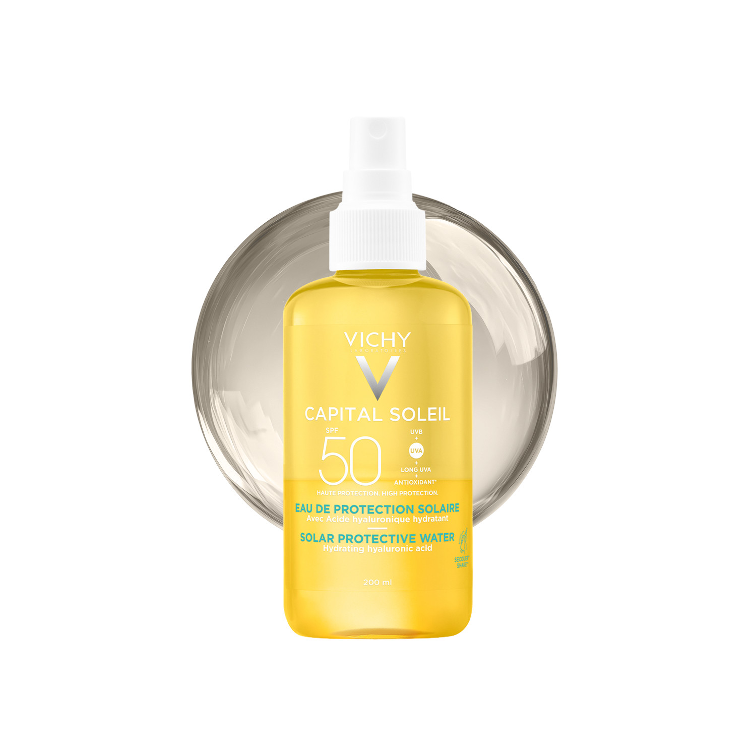 Vichy Capital Soleil Solar Protective Water 200Ml | Provides Intense Hydration | Fast-Absorbing & Lightweight Formula