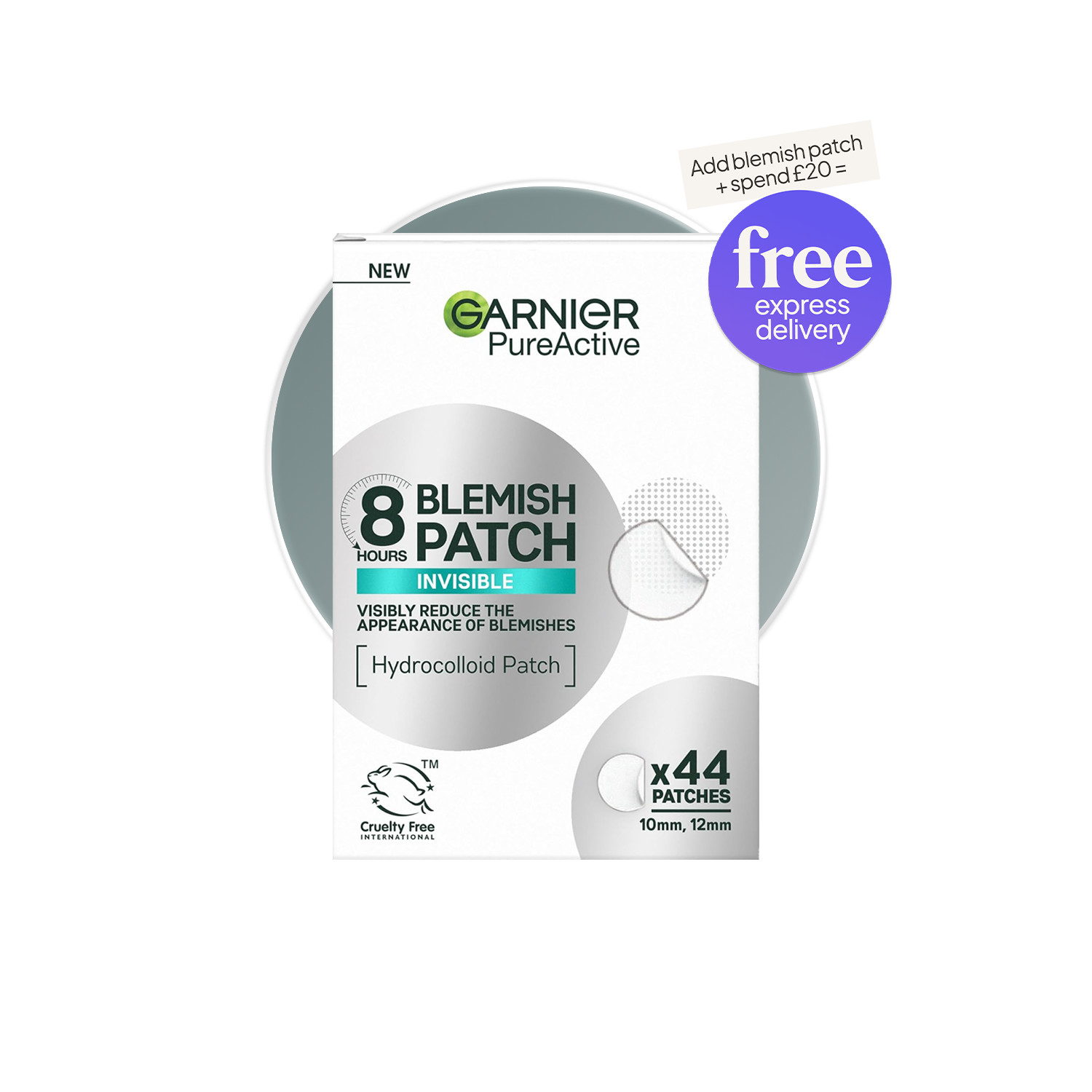 Garnier Pure Active 8Hr Invisible Hydrocolloid Blemish Patch – 44 Pcs | Targets Blemishes | Blends Seamlessly | Protects While Healing