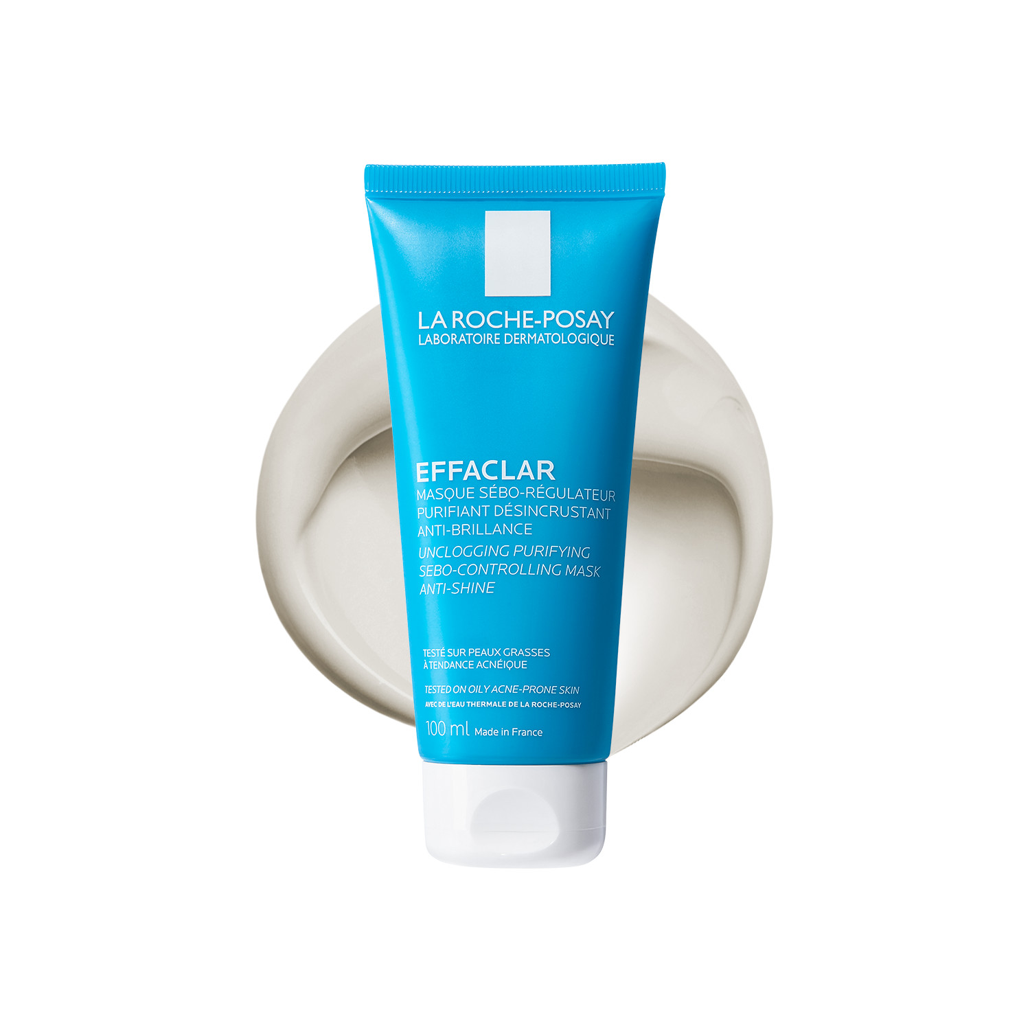 La Roche-Posay Effaclar Purifying Mask - 100Ml | Kaolin Clay | Vitamin E | Eliminates Excess Oil | Minimizes Shine | Soothing Panthenol B5