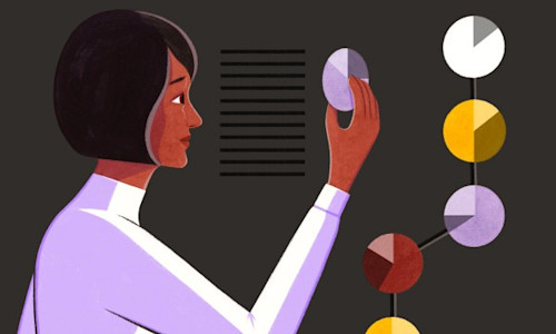 woman looking at pie charts representing the financial advisor's guide to medicare planning