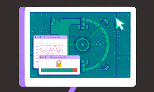 a computer analyzing common cyber threats