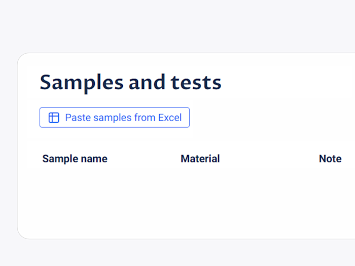 Sample upload from spreadsheet