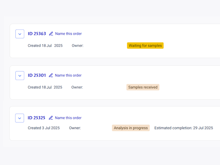 Track orders in portal