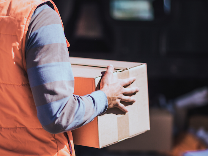 Package being shipped