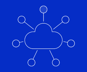 A gif representing the cloud in which multiple of Youmonis services are connected via