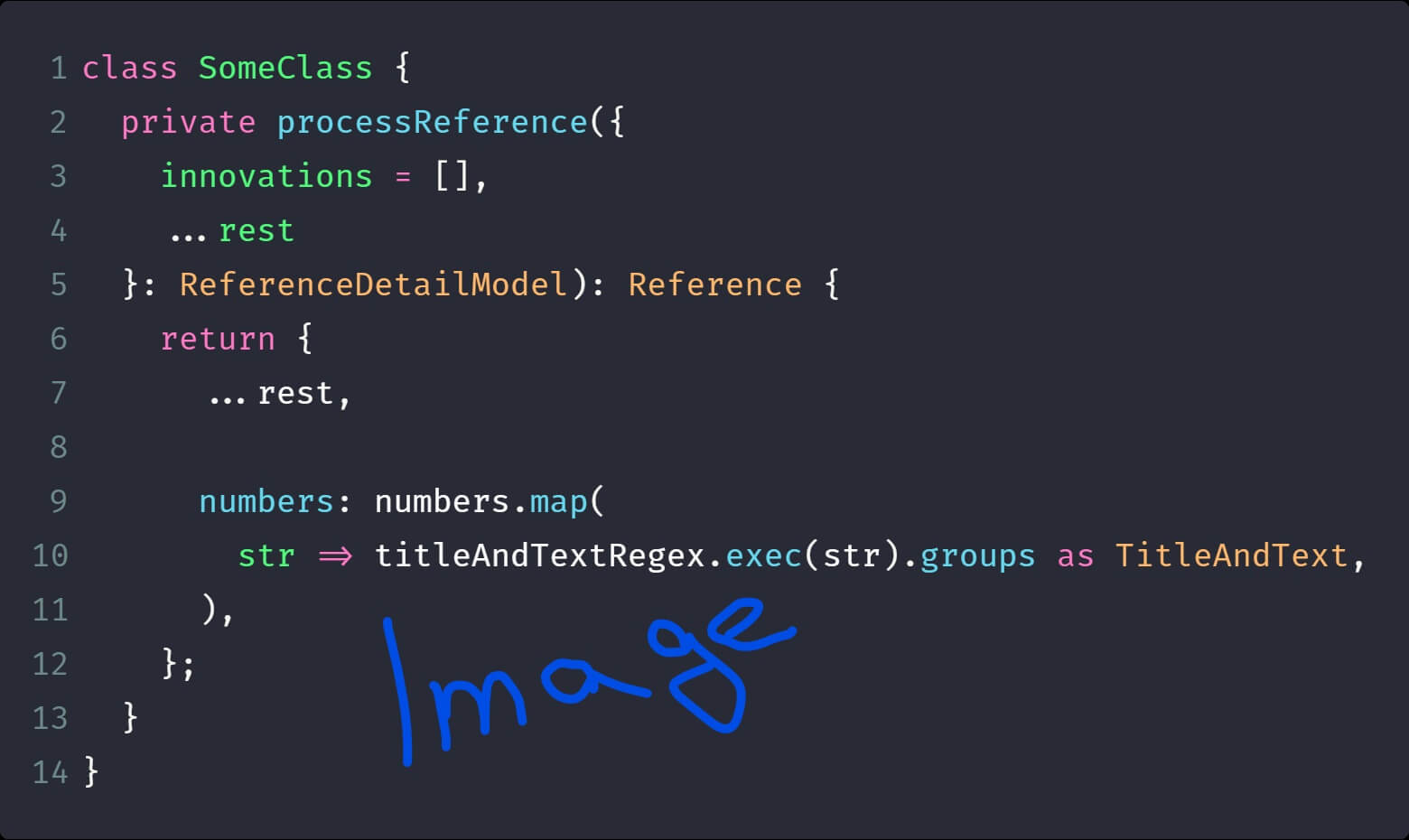 Example of embedding a code image