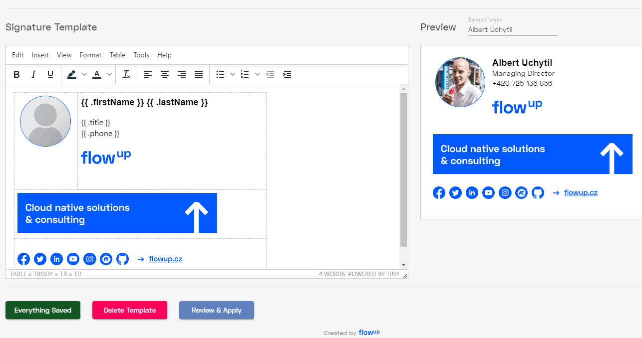 Signatures application for G Suite in action