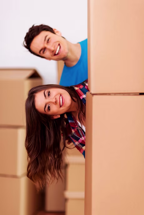 Couple Moving boxes