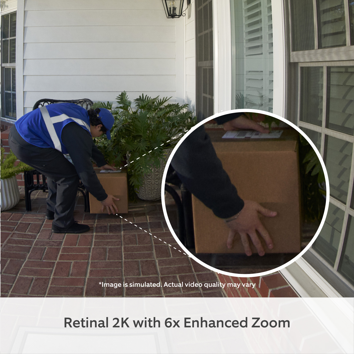  Battery Video Doorbell Plus (2nd Gen) - Retinal 2K with 6x Enhanced Zoom. Image is simulated. Actual video quality may vary