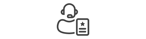 Small help icon with microphone. 