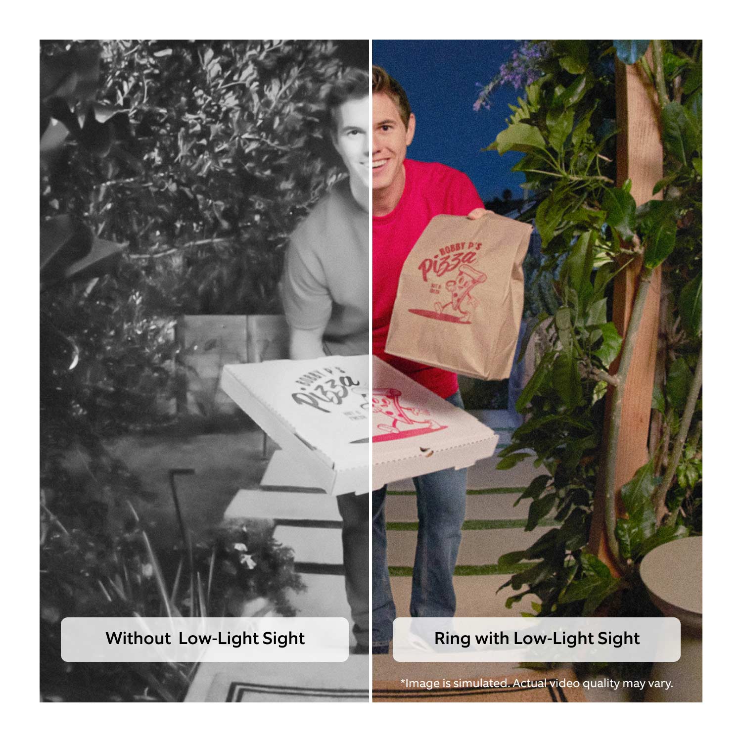 Wired Doorbell Pro (Newest Model) (Featuring Retinal 4K) - Split-screen shows on the left 