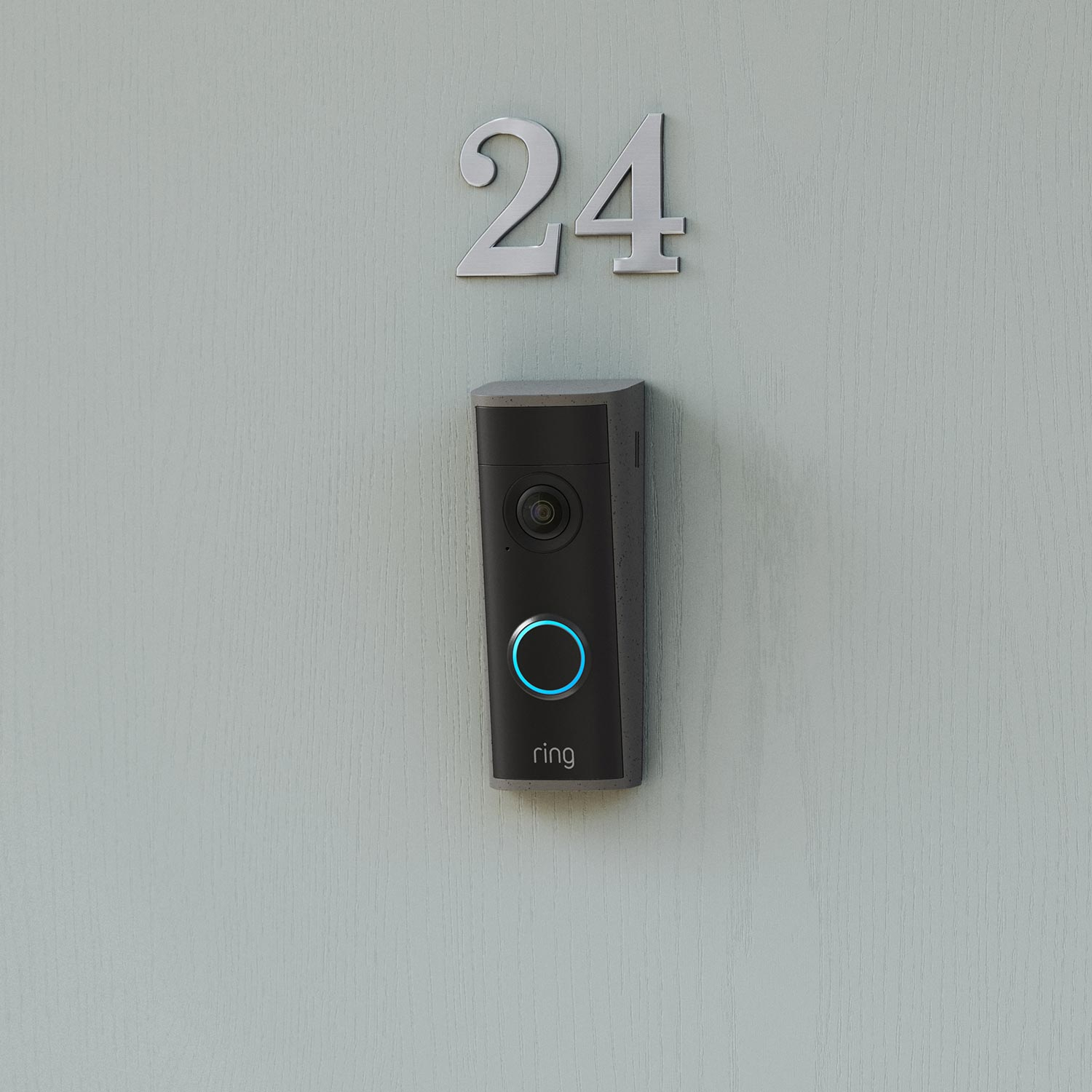 Peephole Cam 2K - Peephole Cam 2K mounted on a blue door.