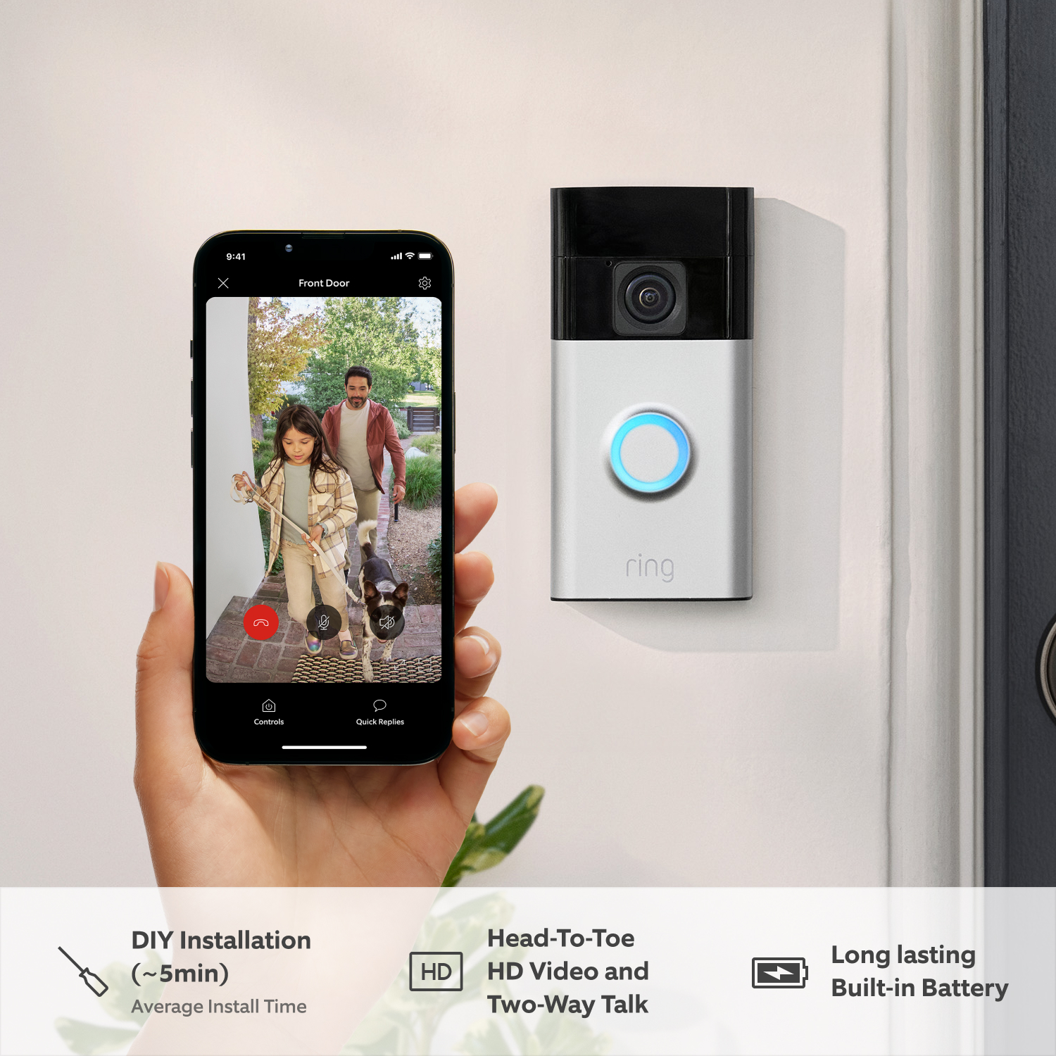 Battery Video Doorbell + Chime (3rd Gen) - Battery Video Doorbell