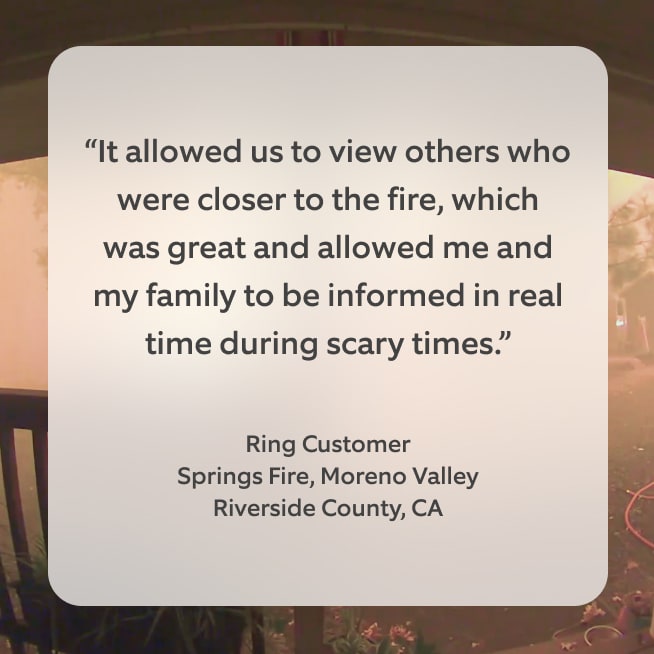 Customer response to Ring's Fire Watch.
