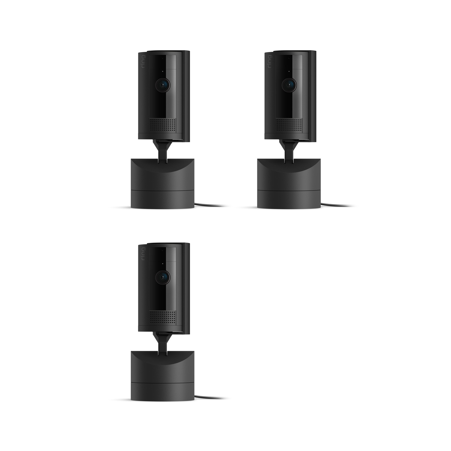 Pan-Tilt Indoor Cam  - Plug-in / Black / 3-Pack