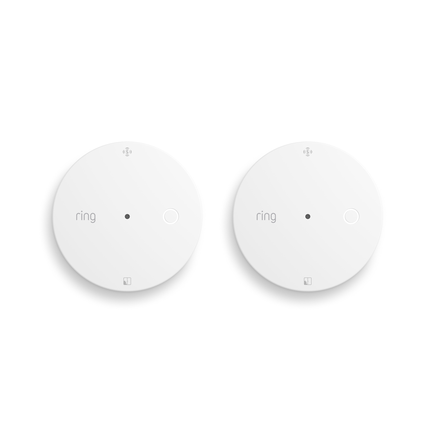 2-Pack Glass Break Sensor (Newest Model) - Two white Ring Glass Break Sensor devices side by side on a white background.