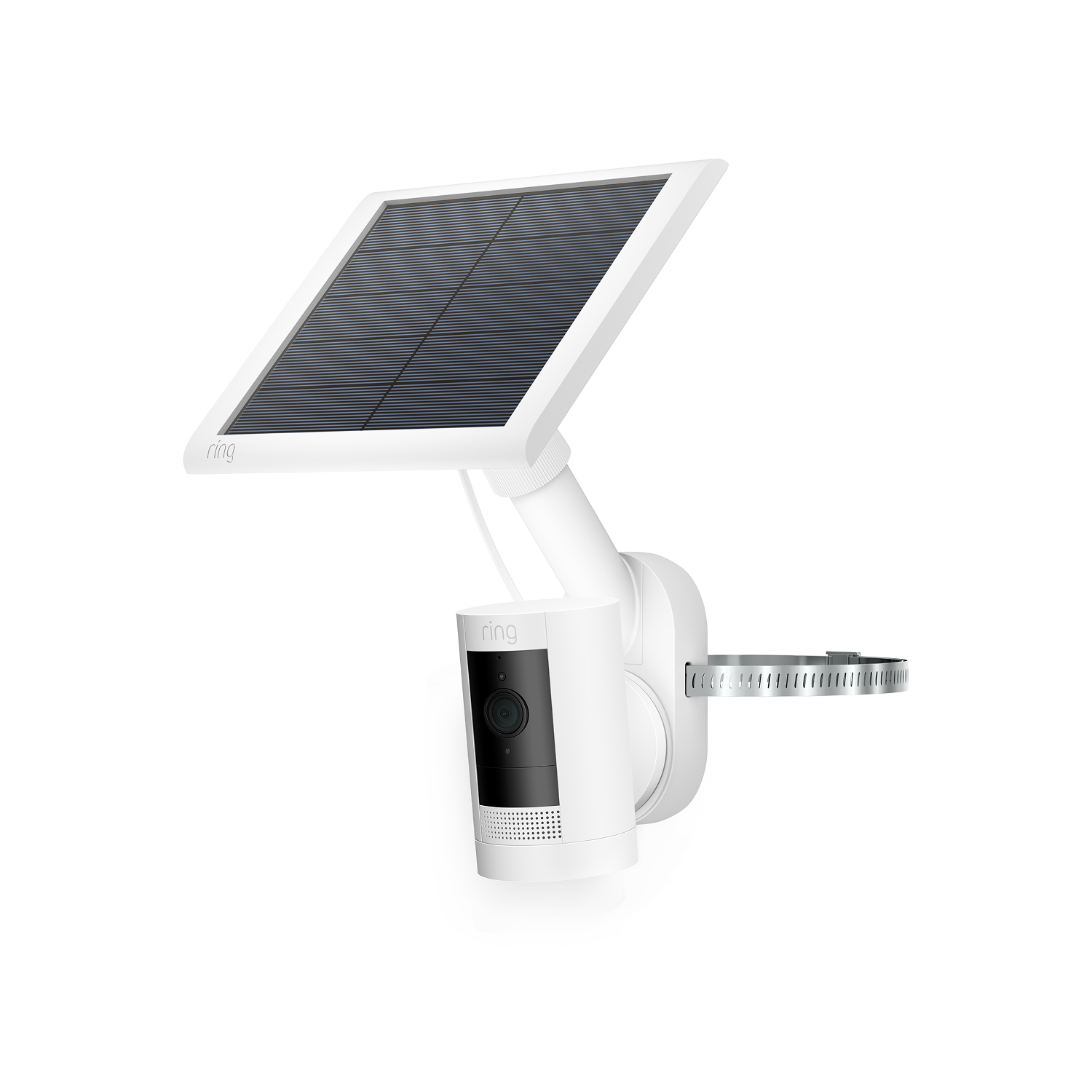 Outdoor Camera Solar Kit - Outdoor Camera Solar + Pole and Wall Mount / White / 1-Pack