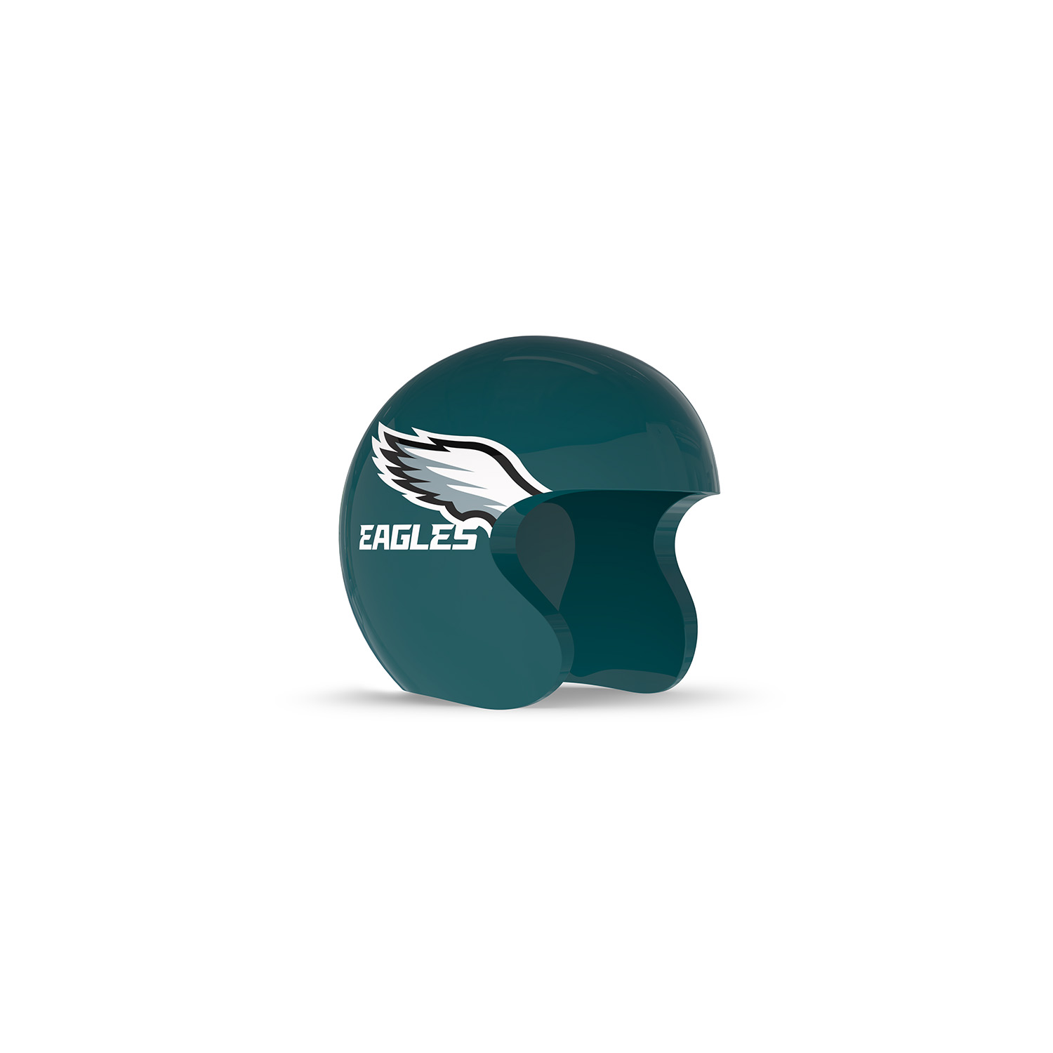 NFL Game Day Cam Cover (Indoor Cam, Pan-Tilt Indoor Cam) - NFC - Dark green football helmet with white wing logo and “EAGLES” text, open-face design, shown on a white background.