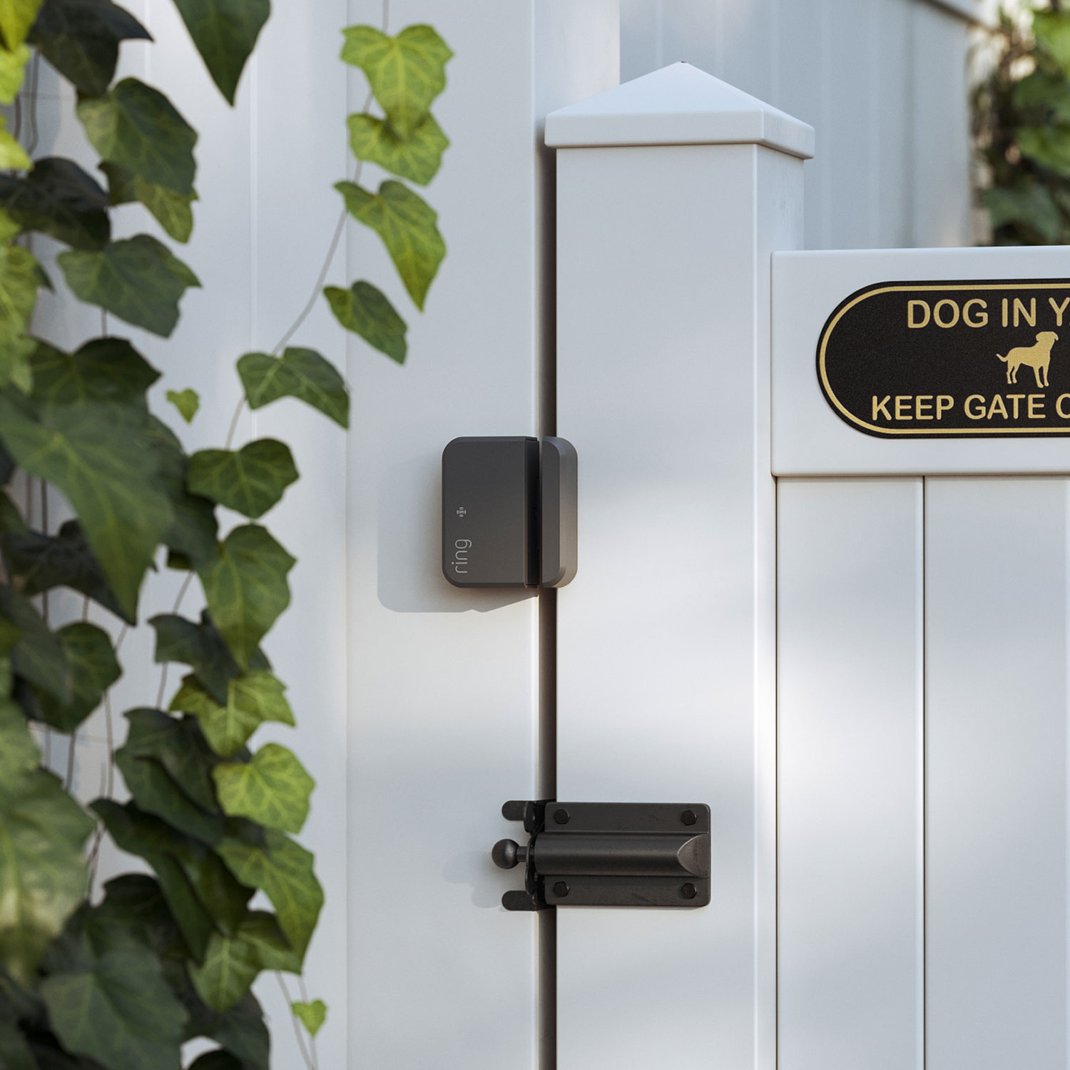 Outside Door Sensor (Newest Model) - Outdoor Door Sensor installed on a wall. 