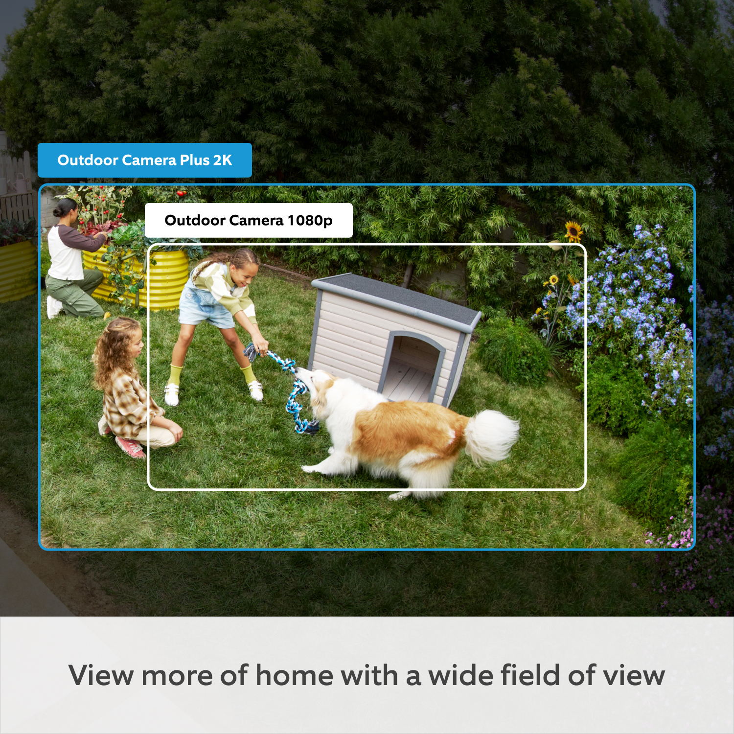 Outdoor Camera Plus Plug-in (Featuring 2K Video with Ring Vision) - Outdoor Security Camera Plus Battery - Wide Field Vision