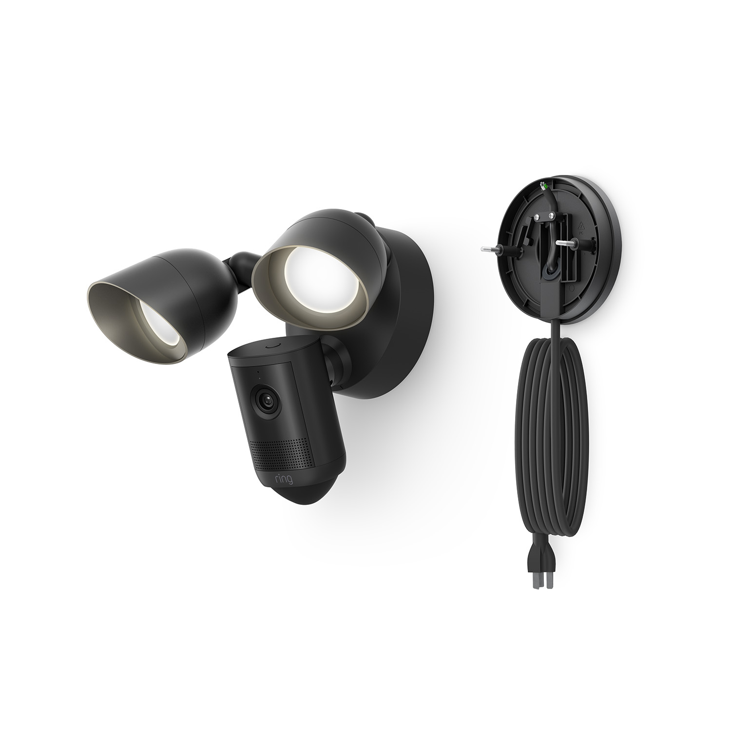 Plug-In Mount for Floodlight Cameras (2nd Gen) - Black:Plug-in Mount For Floodlight Camera Pro/Plus Black