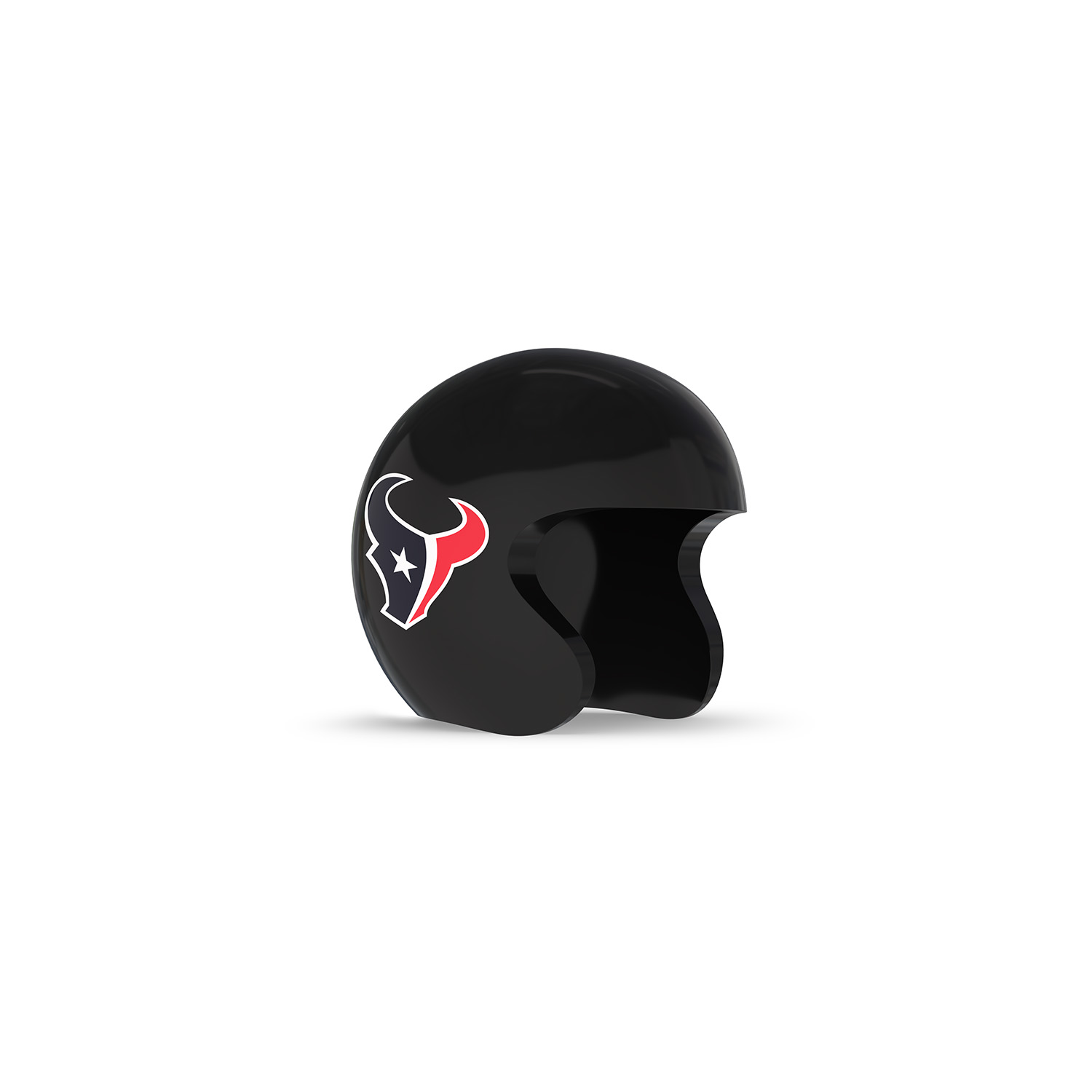 NFL Game Day Cam Cover (Indoor Cam, Pan-Tilt Indoor Cam) - AFC - Black open-face helmet with a red, white, and blue bull logo on the side, shown on a white background.