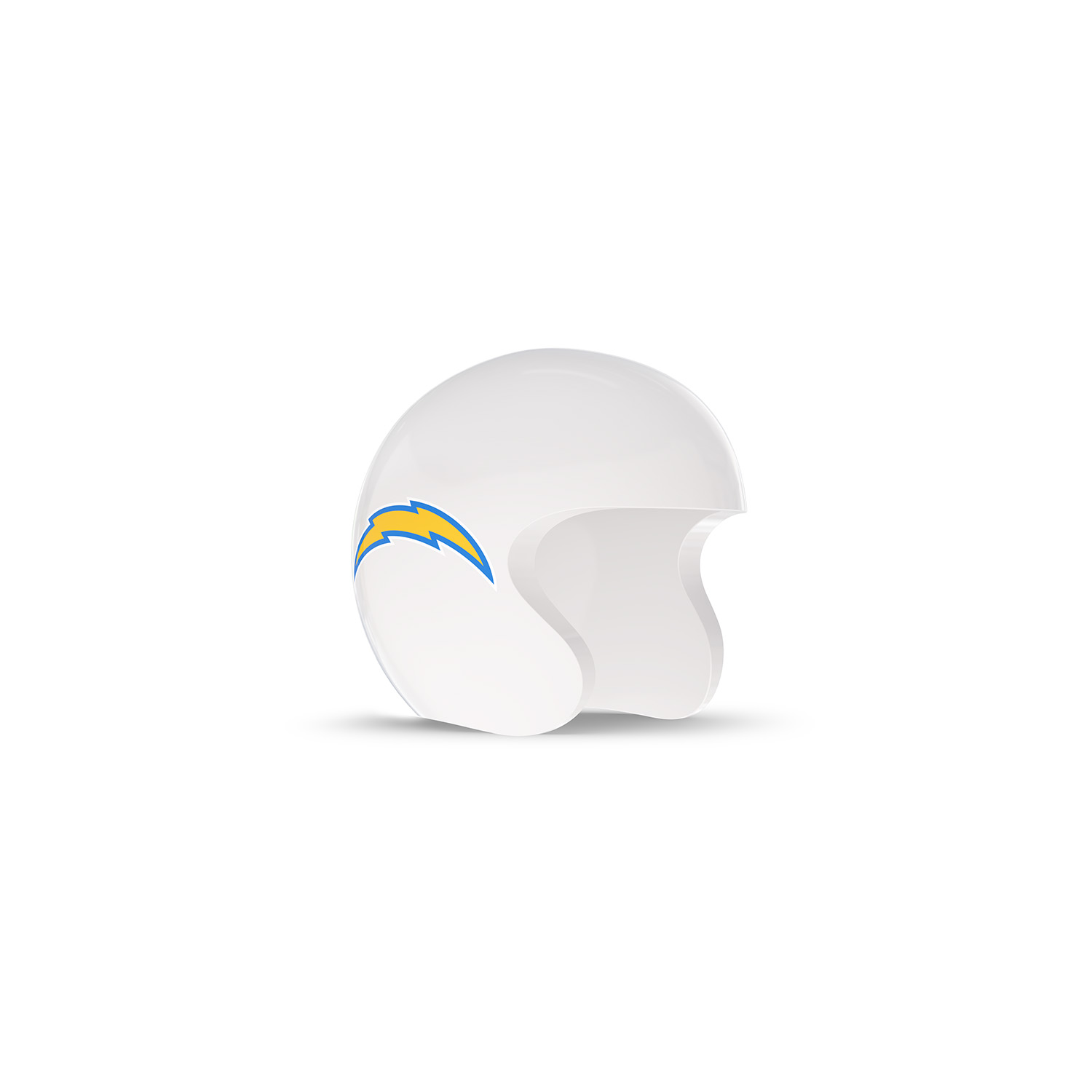 NFL Game Day Cam Cover (Indoor Cam, Pan-Tilt Indoor Cam) - AFC - White open-face helmet with a blue and yellow lightning bolt logo on the side, isolated on a white background.
