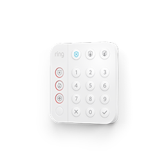 White keypad on a white wall.